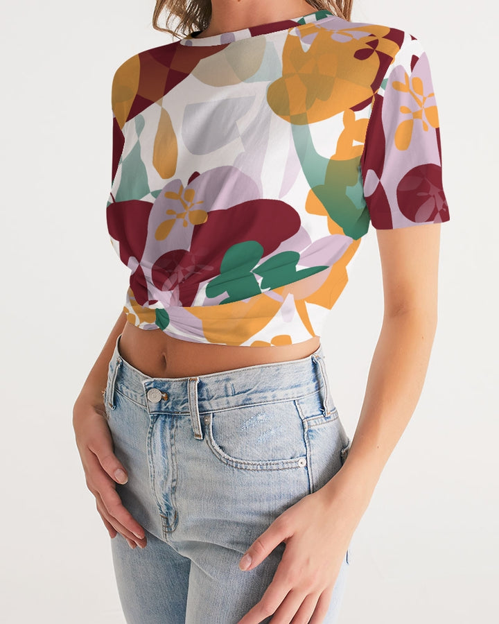 LUNA TWIST-FRONT CROPPED TEE