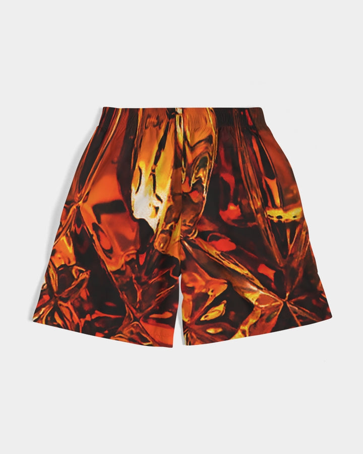 Men’s athletic shorts with an all over whiskey on ice print design.