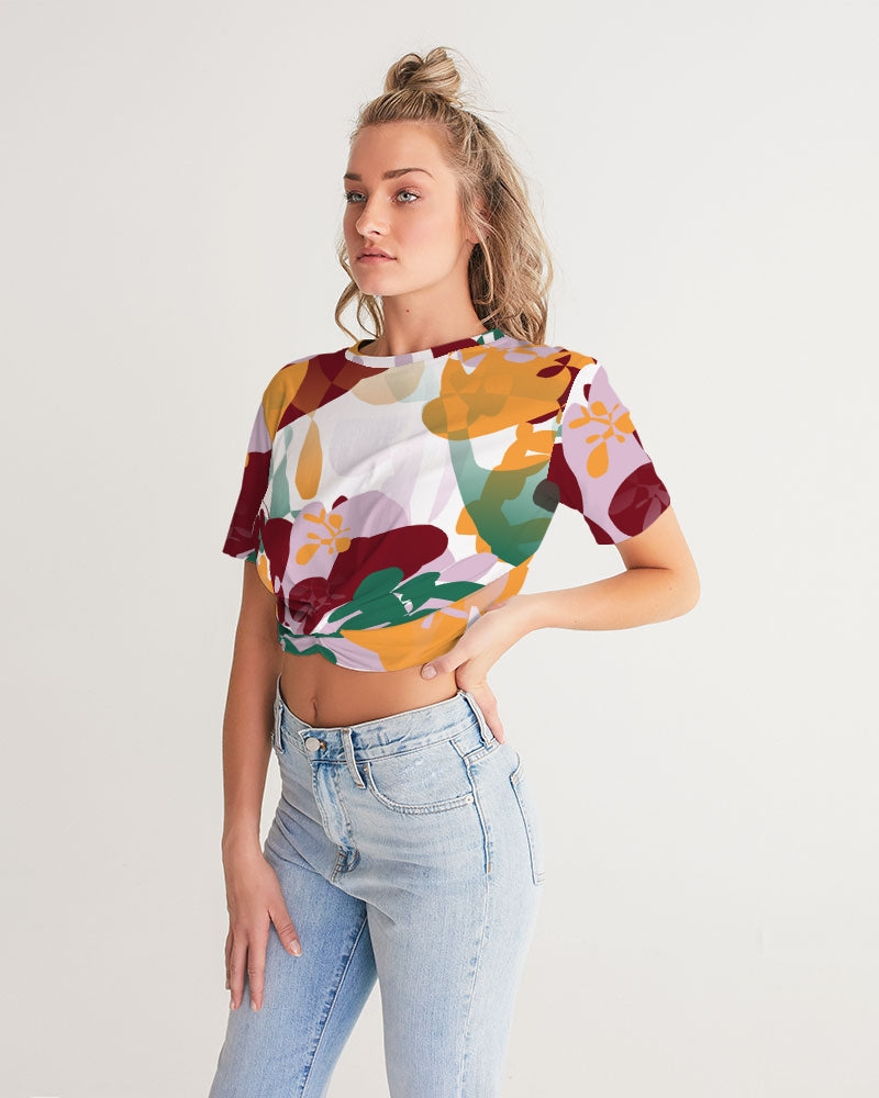 LUNA TWIST-FRONT CROPPED TEE