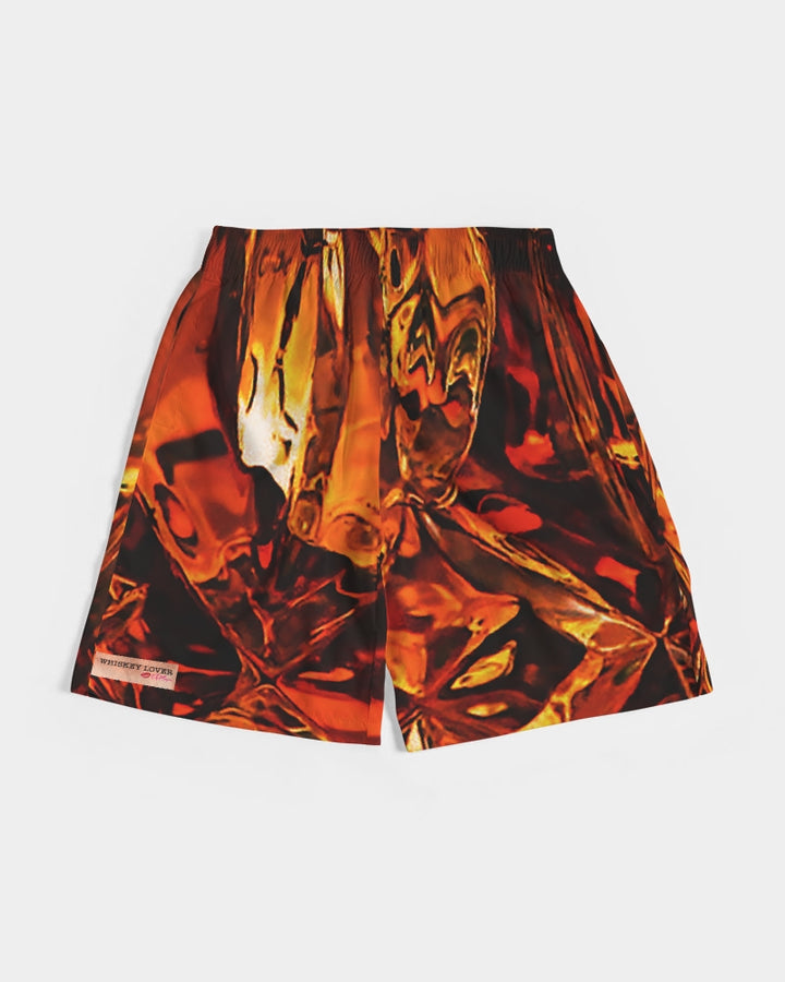 Men’s athletic shorts with an all over whiskey on ice print design.