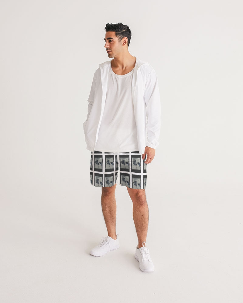 Jogger shorts with Don't Be A Broken Record charcoal Pattern