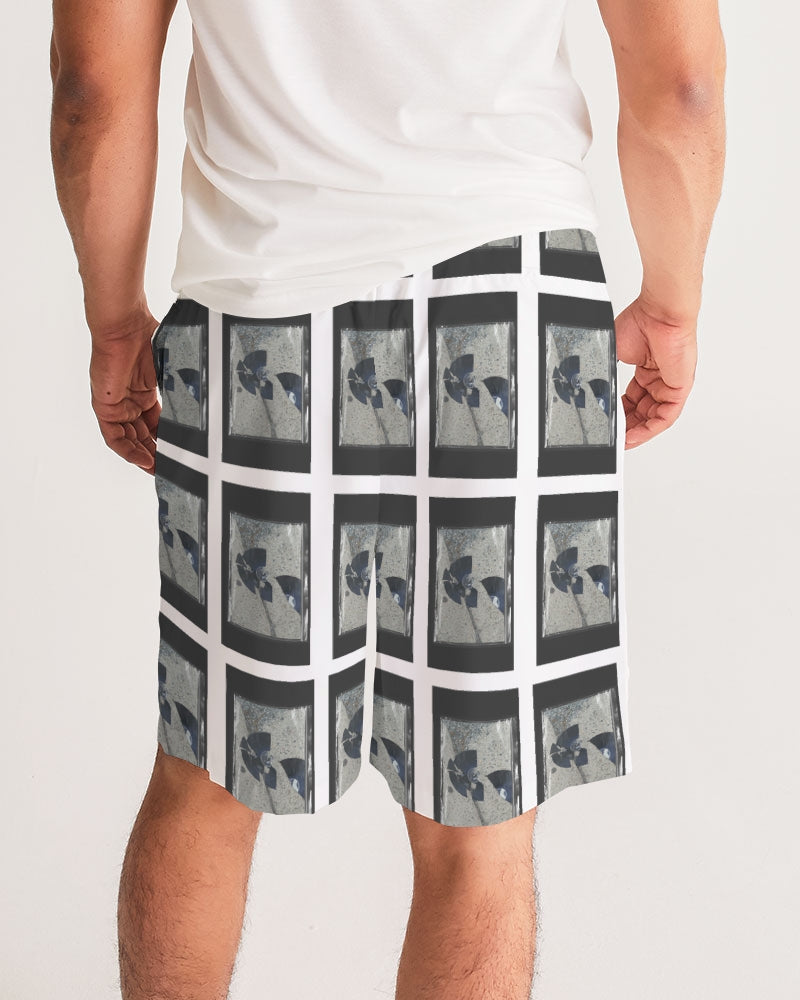 Jogger shorts with Don't Be A Broken Record charcoal Pattern