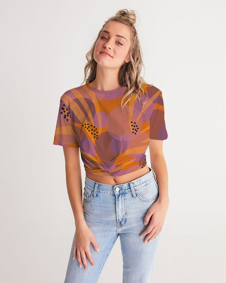 ASTER TWIST-FRONT CROPPED TEE