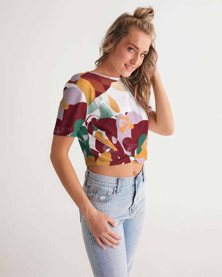 LUNA TWIST-FRONT CROPPED TEE