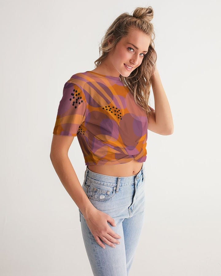 ASTER TWIST-FRONT CROPPED TEE