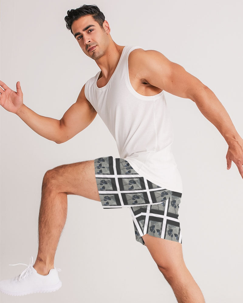 Jogger shorts with Don't Be A Broken Record charcoal Pattern