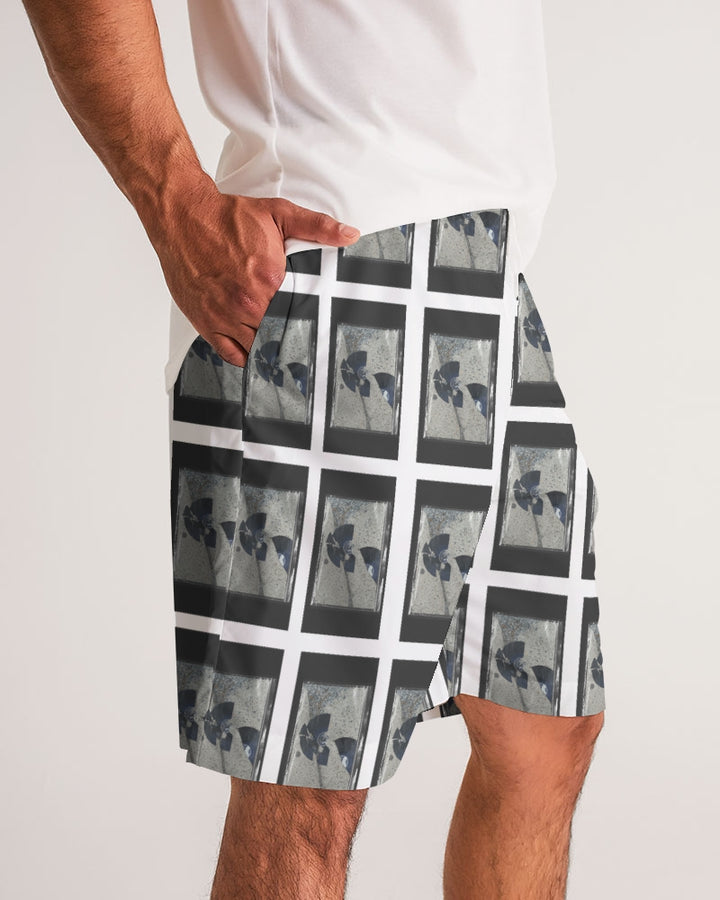 Jogger shorts with Don't Be A Broken Record charcoal Pattern