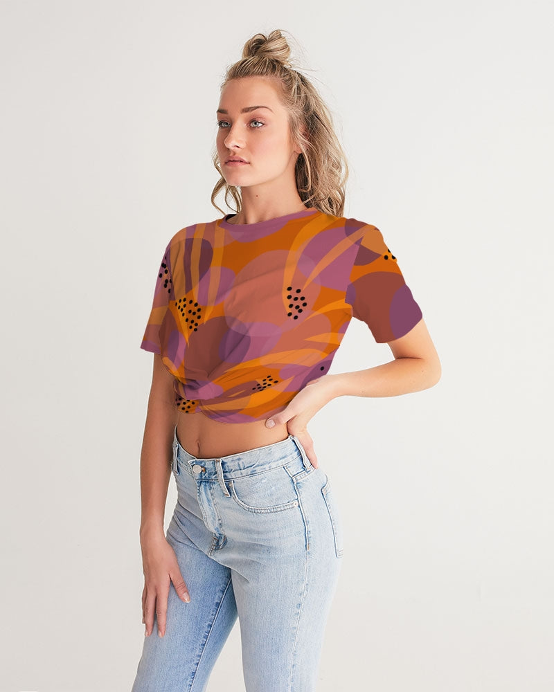 ASTER TWIST-FRONT CROPPED TEE