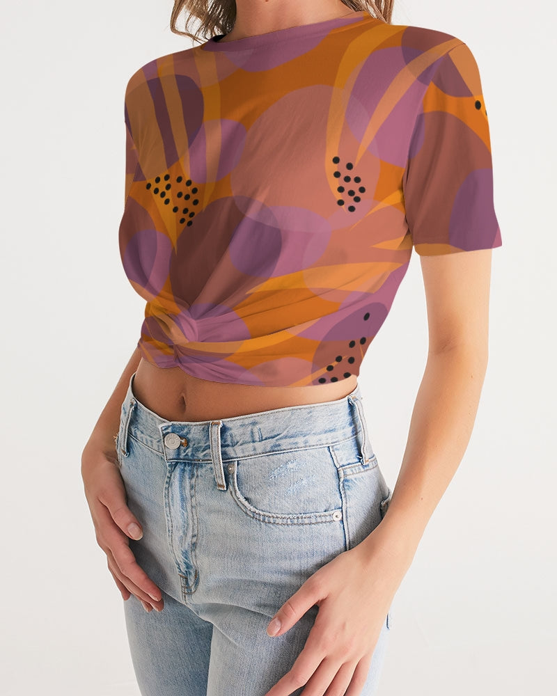 ASTER TWIST-FRONT CROPPED TEE